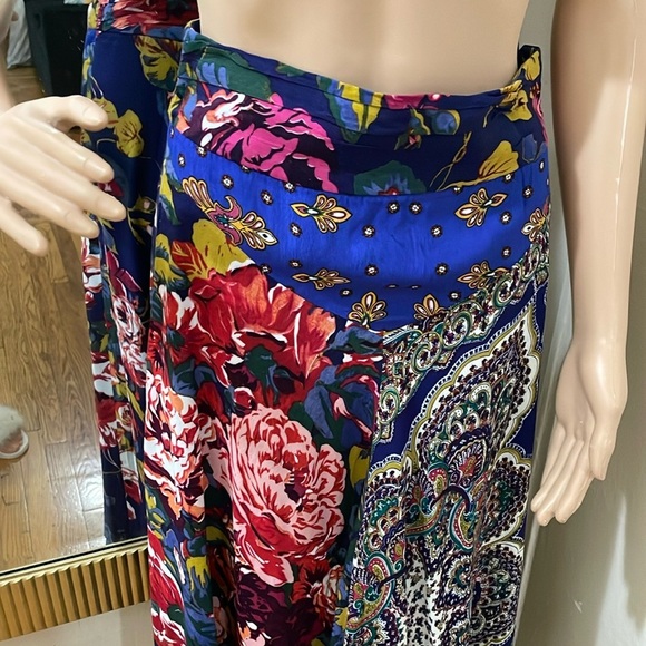 Moulinette Soeurs by anthropology Red and Blue Asymmetrical A-Line Maxi Skirt - Picture 8 of 12